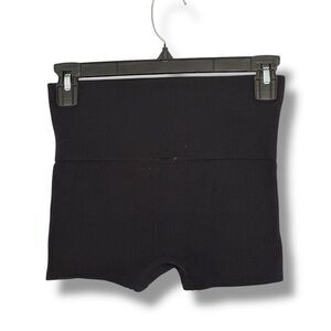 Colsie Ribbed Fold over Knit Shorts Black XS